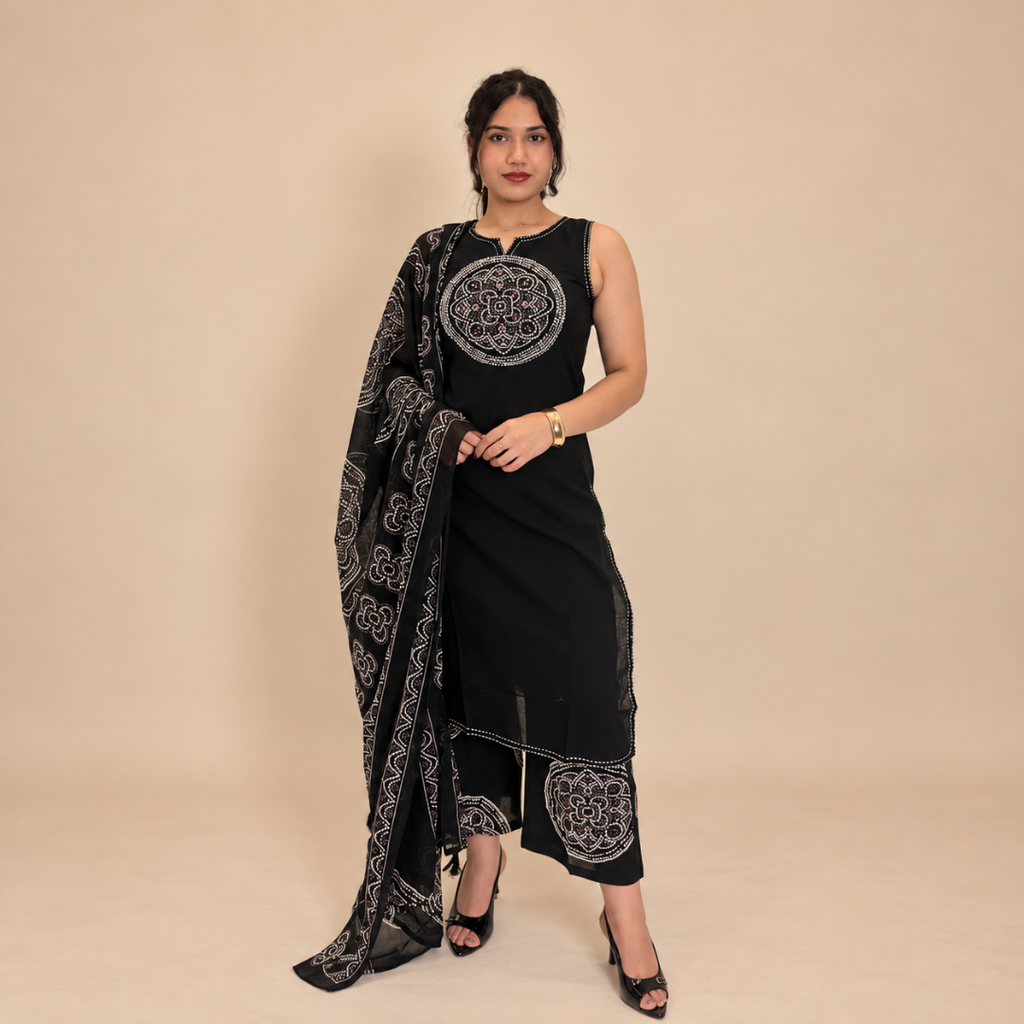 Mandala Echo – Bandhani Printed Suit Set