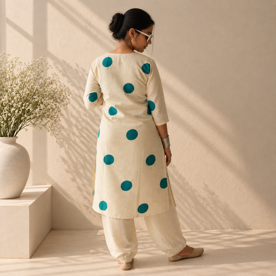 Timeless Polka - Khadi Kurta Set