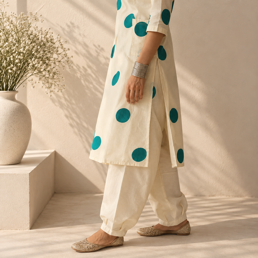 Timeless Polka - Khadi Kurta Set