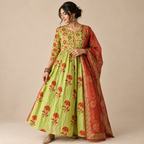 Neem Rang - Printed Anarkali Suit Set