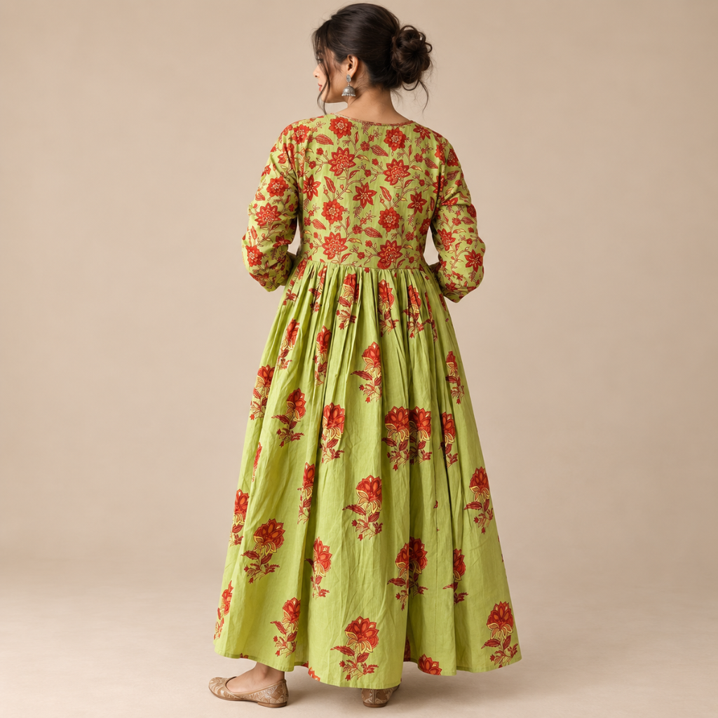 Neem Rang - Printed Anarkali Suit Set