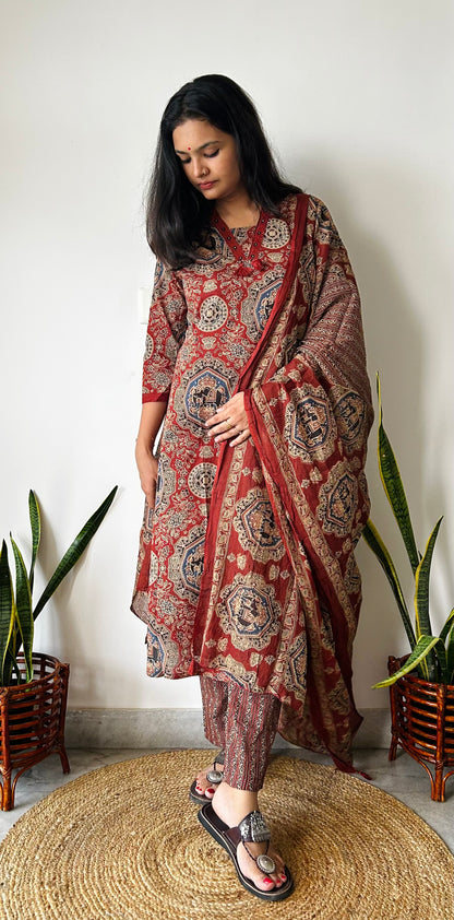 Raag Ajrakh Suit Set
