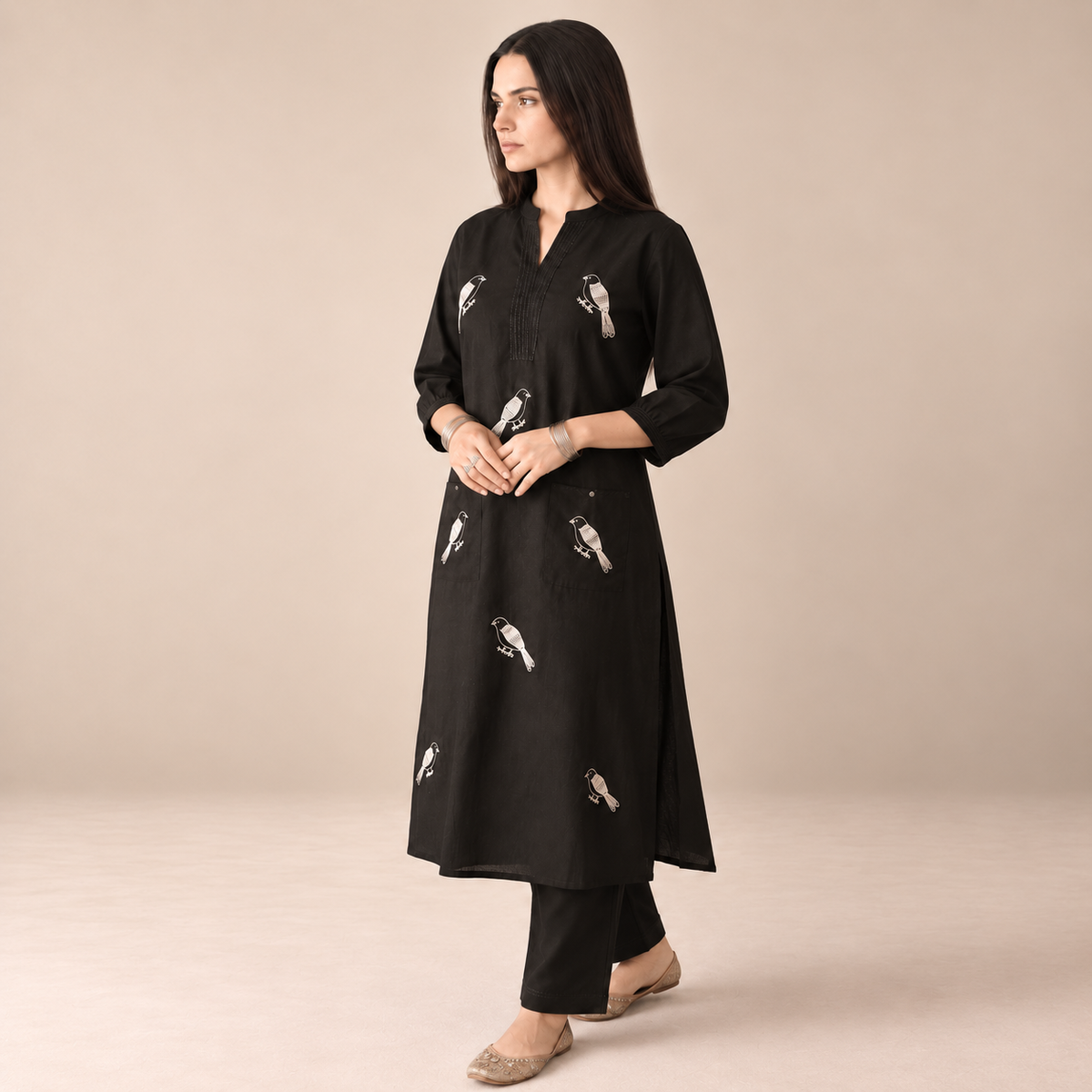 Midnight Melody - Embroidered Suit Set
