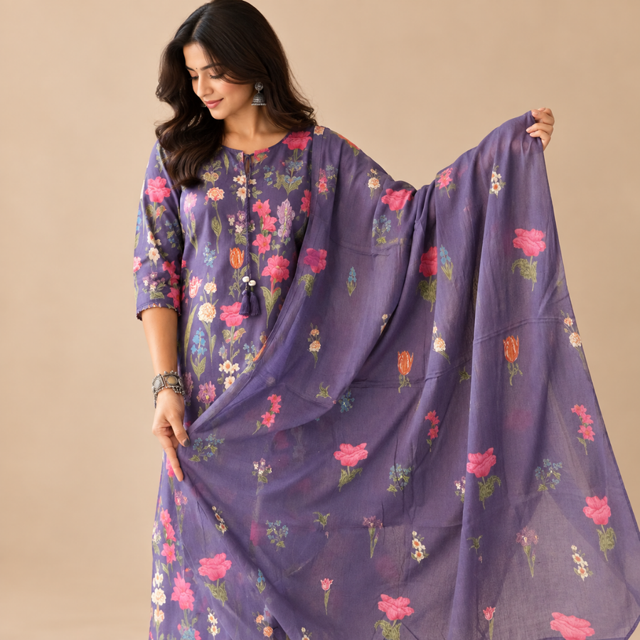 Gulbagh - Floral Printed Suit Set