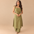 Shell and Mirror Set – Mirror-embroidered cotton kurta set