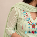Blossom whisper - Embroidered floral suit set - Gul Collection