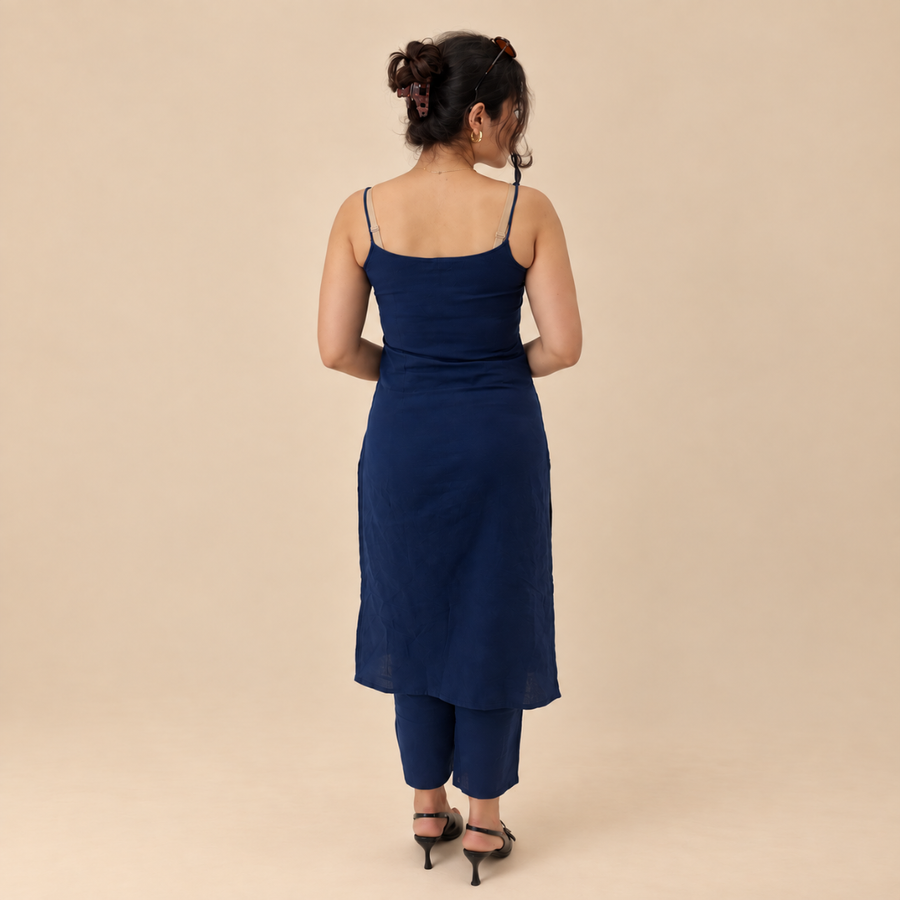 Shell and Mirror Set – Mirror-embroidered cotton kurta set
