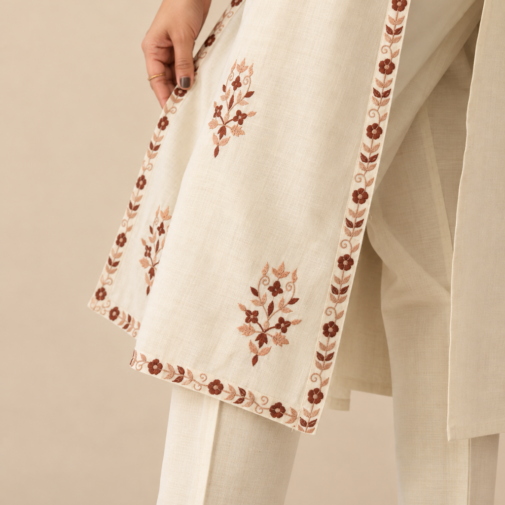 Noor - Spaghetti Suit Set with Kota Doria Dupatta