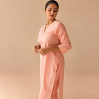 Blush elegance – Soft cotton kurta set