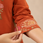 Rusted Meadow - Embroidered Cotton Suit set