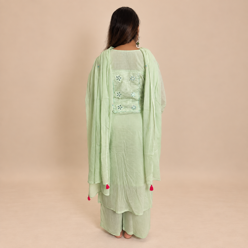 Blossom whisper - Embroidered floral suit set - Gul Collection