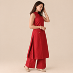 Bold & Beautiful - Halter-neck cotton kurta set with pockets!