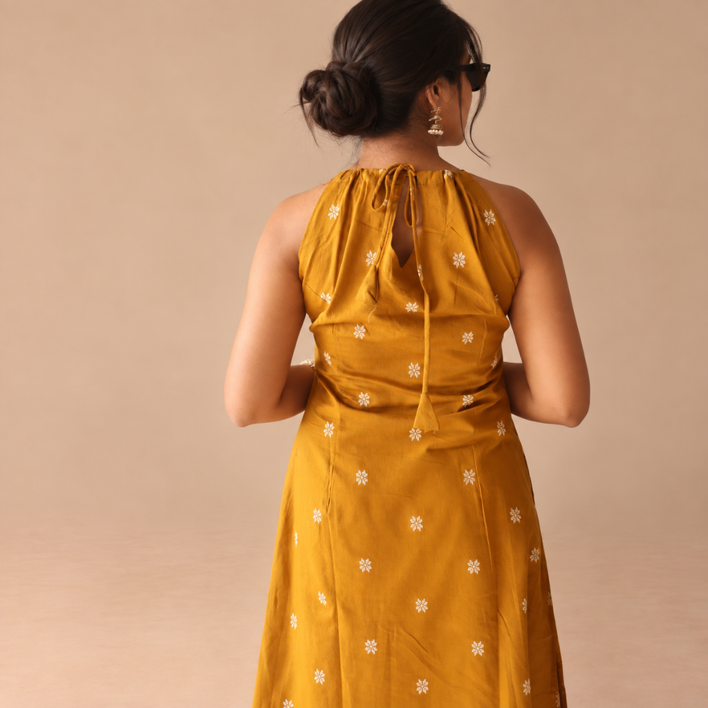 Golden glow - Mustard dori kurta set