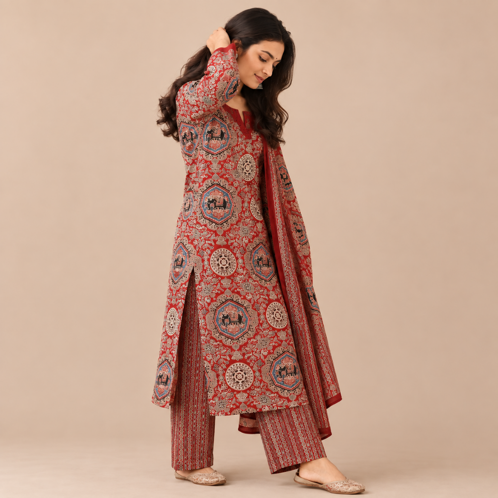 Raag - Ajrakh Print Suit Set