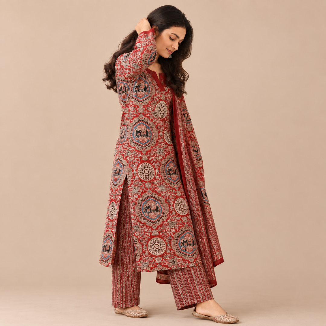 Raag - Ajrakh Print Suit Set