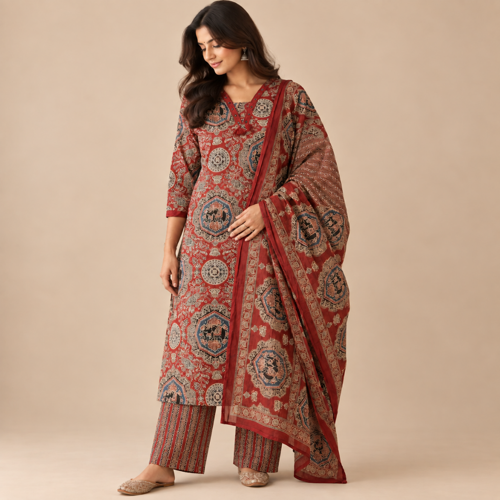 Raag - Ajrakh Print Suit Set