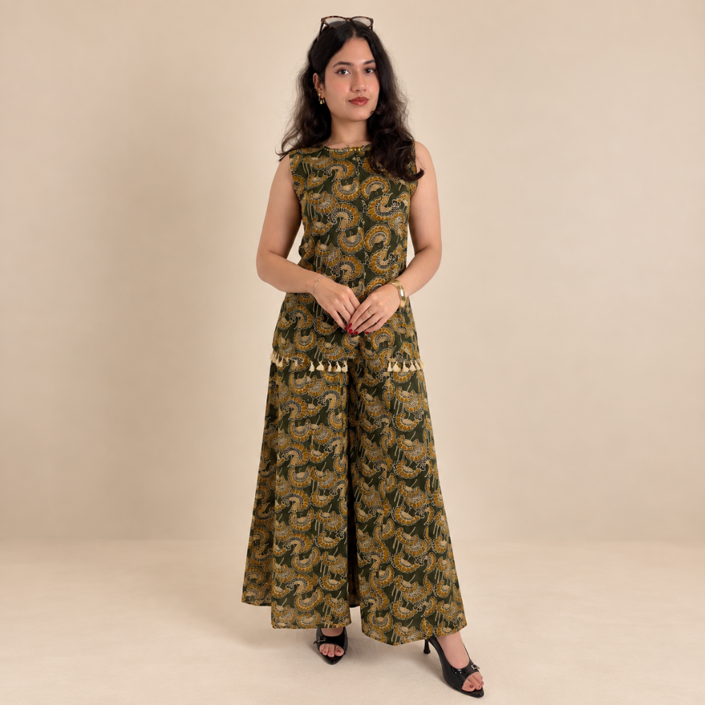 Paisley Poetry – Printed Sleeveless Co-Ord Set
