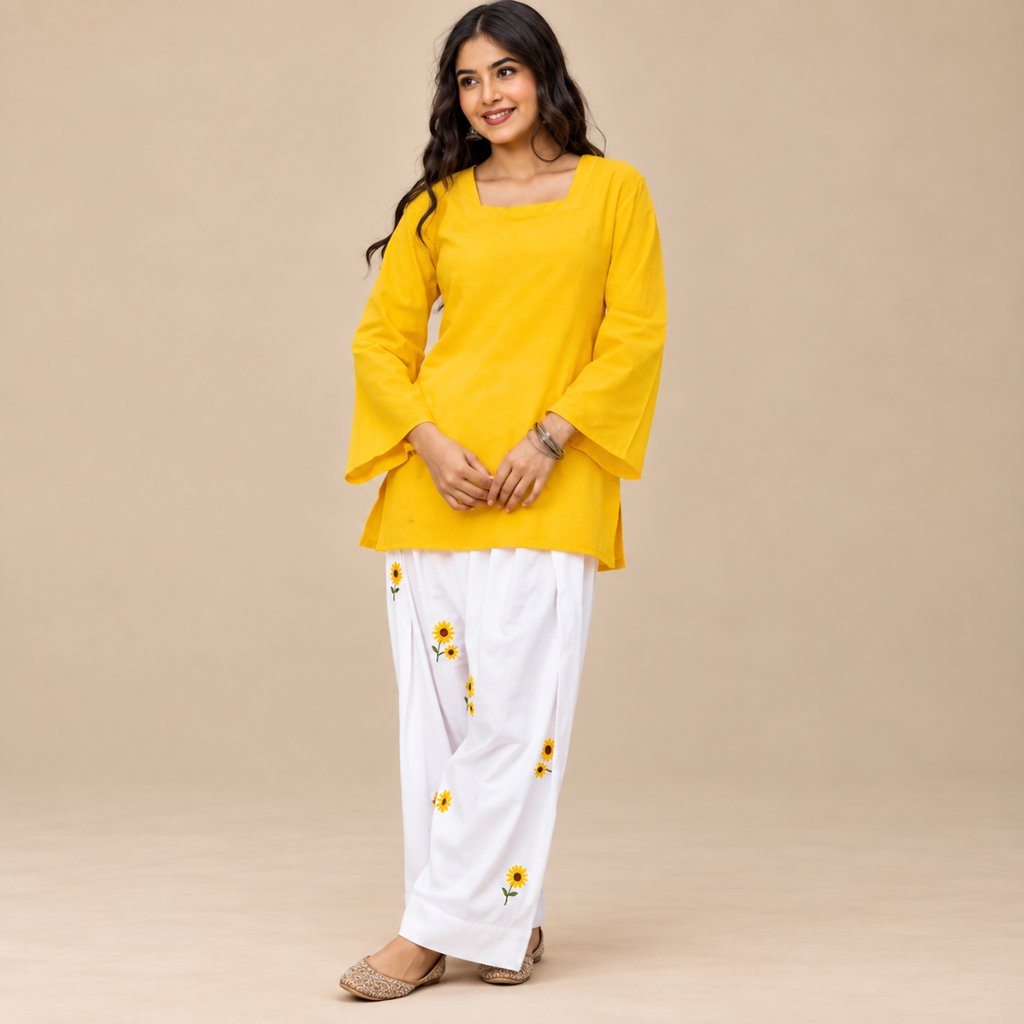 Sunflower Charm - Embroidered Co-ord set - Gul Collection