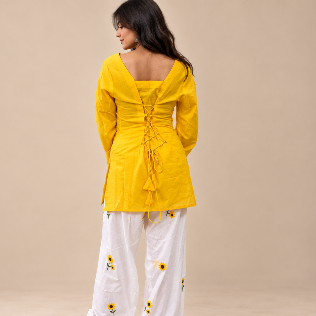 Sunflower Charm - Embroidered Co-ord set - Gul Collection