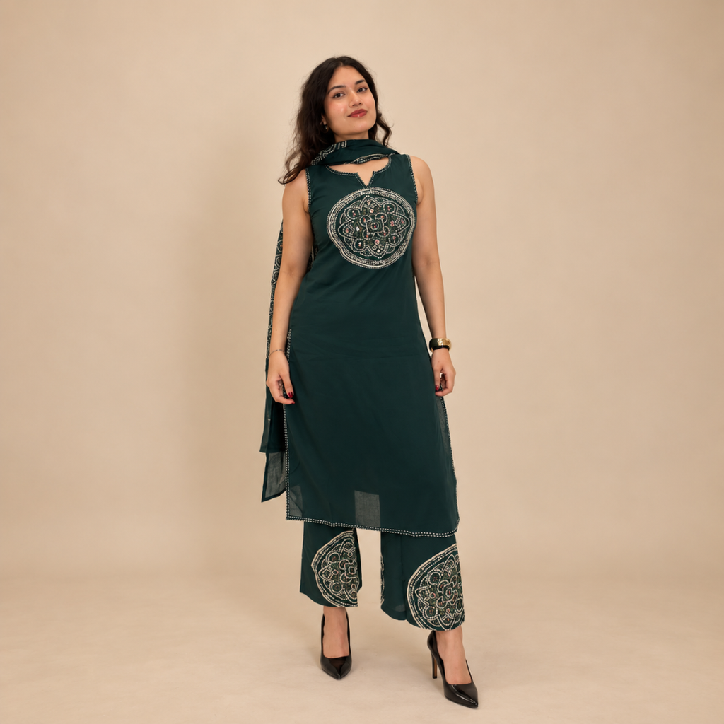 Mandala Echo – Bandhani Printed Suit Set