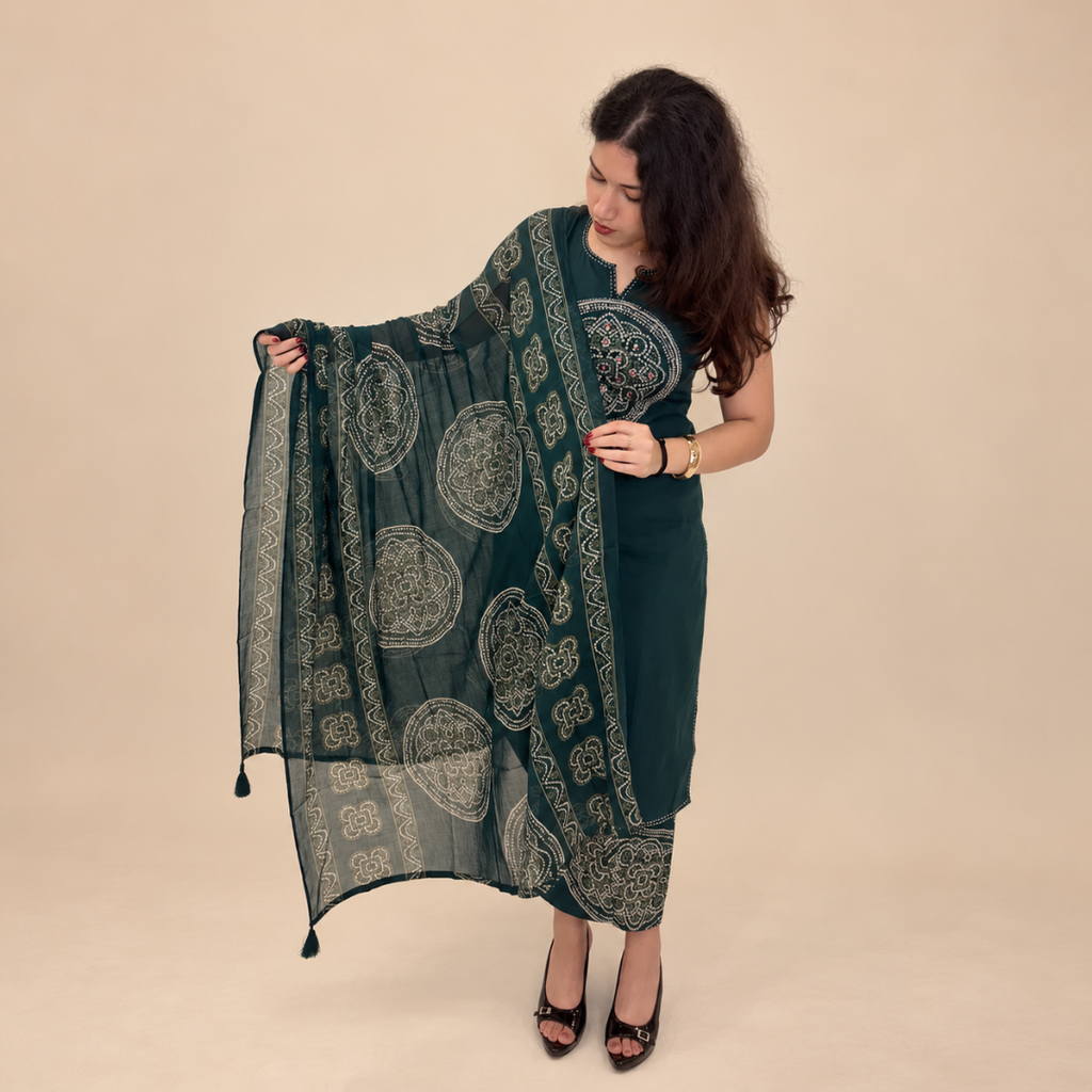 Mandala Echo – Bandhani Printed Suit Set