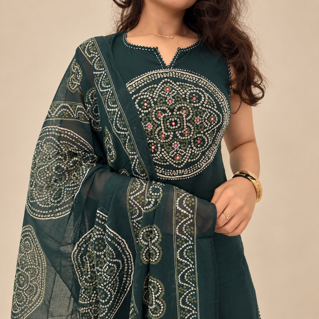 Mandala Echo – Bandhani Printed Suit Set