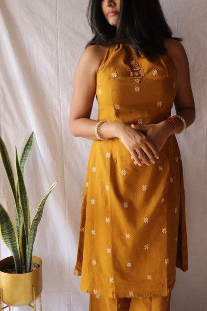 Golden glow - Mustard dori kurta set