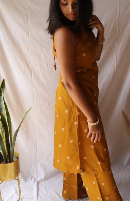 Golden glow - Mustard dori kurta set