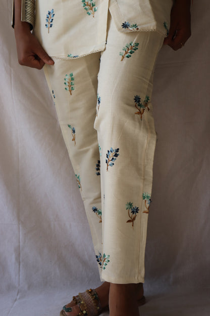 Blue blossom - Handcrafted khadi co-ord set