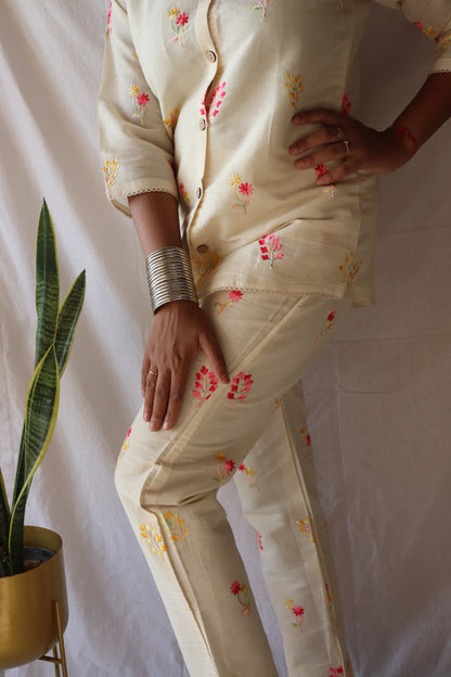 Summer bloom - Handcrafted khadi co-ord set