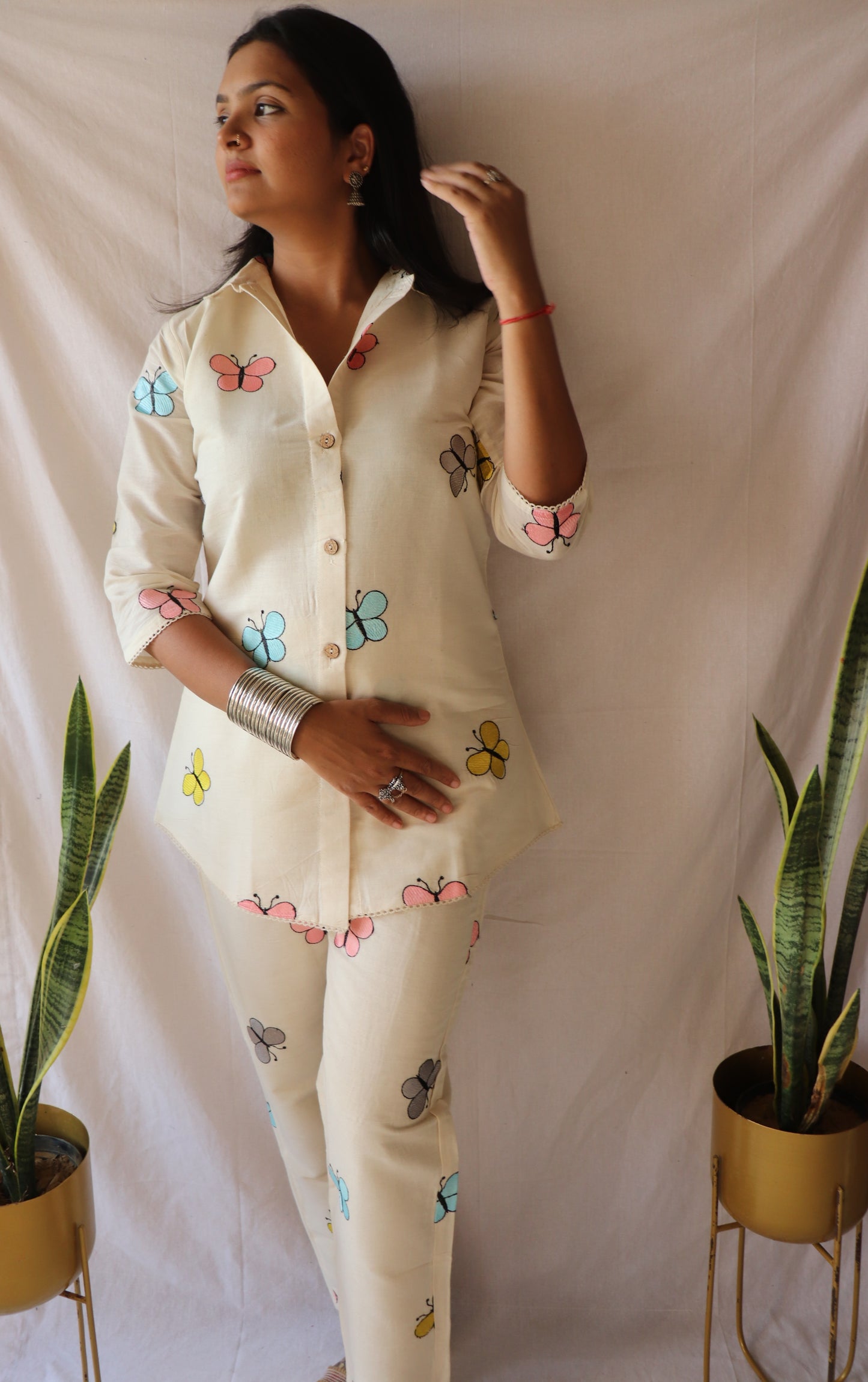 Dreamy butterflies - Handcrafted khadi co-ord set