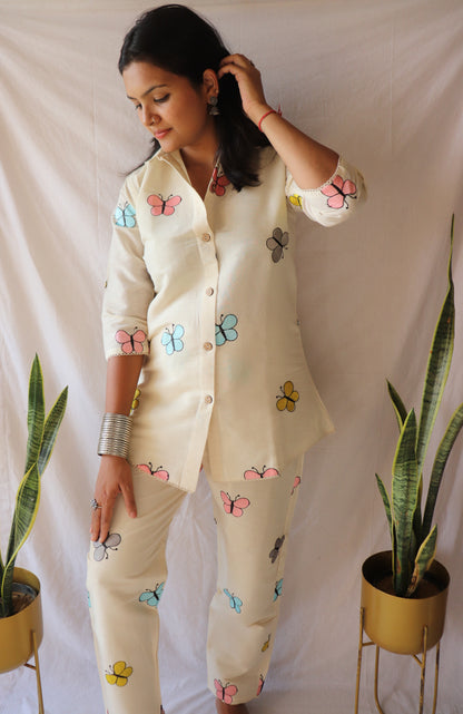 Dreamy butterflies - Handcrafted khadi co-ord set