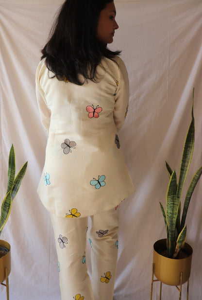 Dreamy butterflies - Handcrafted khadi co-ord set