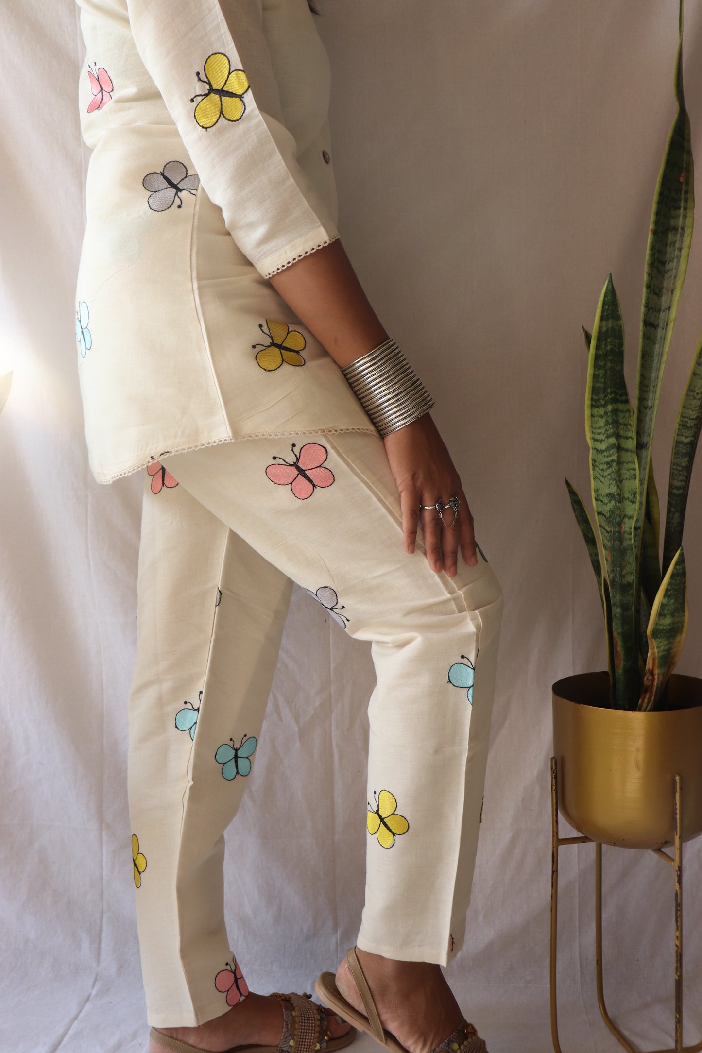 Dreamy butterflies - Handcrafted khadi co-ord set