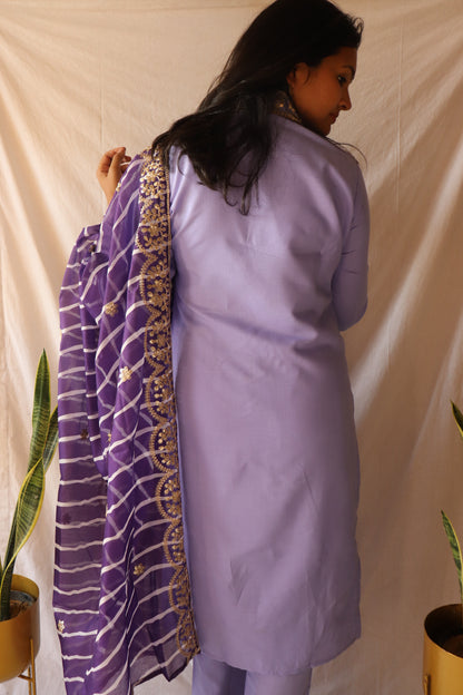 Royal Elegance - Violet Embroidered Suit Set