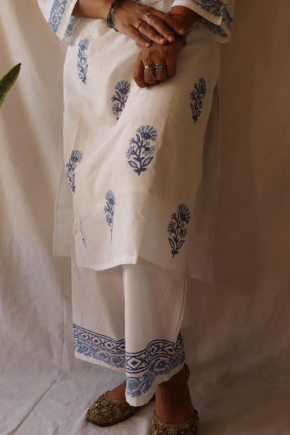Indigo Bloom - Hand-block Printed Kurta Set