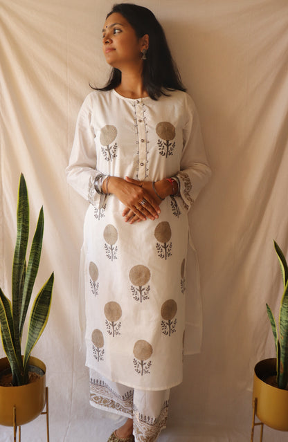 Serene Ivory - Hand-block Printed Kurta Set