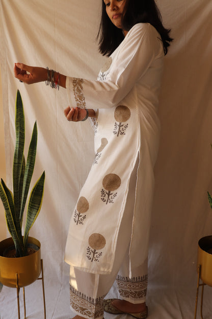 Serene Ivory - Hand-block Printed Kurta Set