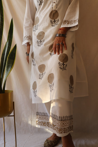 Serene Ivory - Hand-block Printed Kurta Set