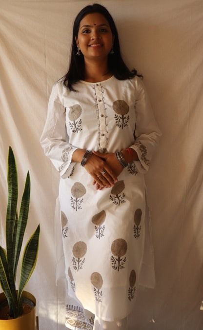Serene Ivory - Hand-block Printed Kurta Set