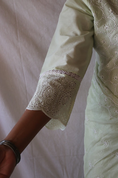 Sage Elegance - Green Chikankari Suit