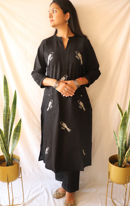 Midnight Melody - Embroidered Suit Set