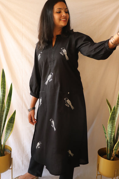 Midnight Melody - Embroidered Suit Set