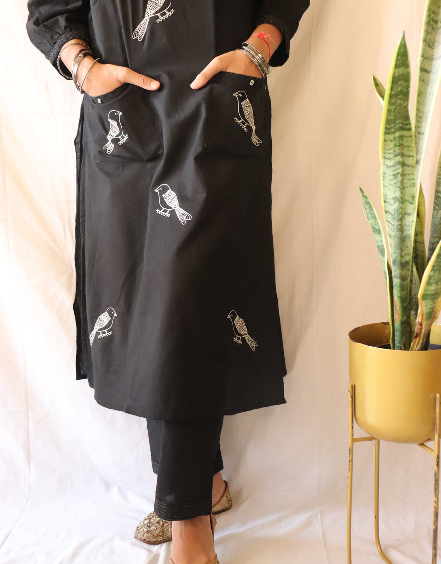 Midnight Melody - Embroidered Suit Set