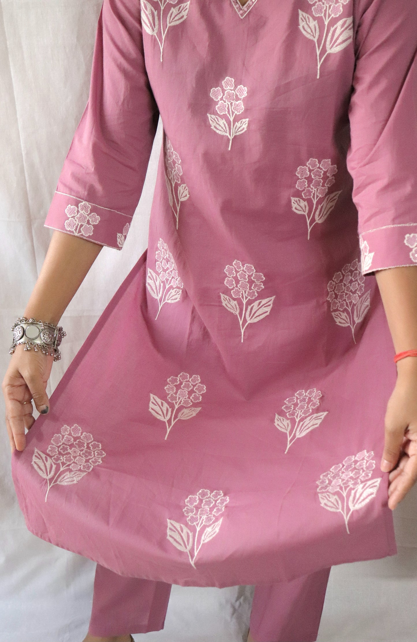 Blush Bloom Embroidered Kurta Set