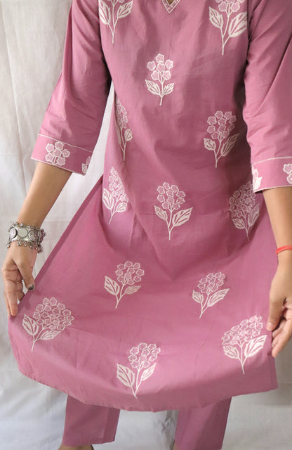 Blush Bloom Embroidered Kurta Set