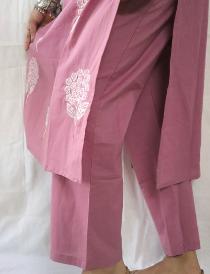 Blush Bloom Embroidered Kurta Set