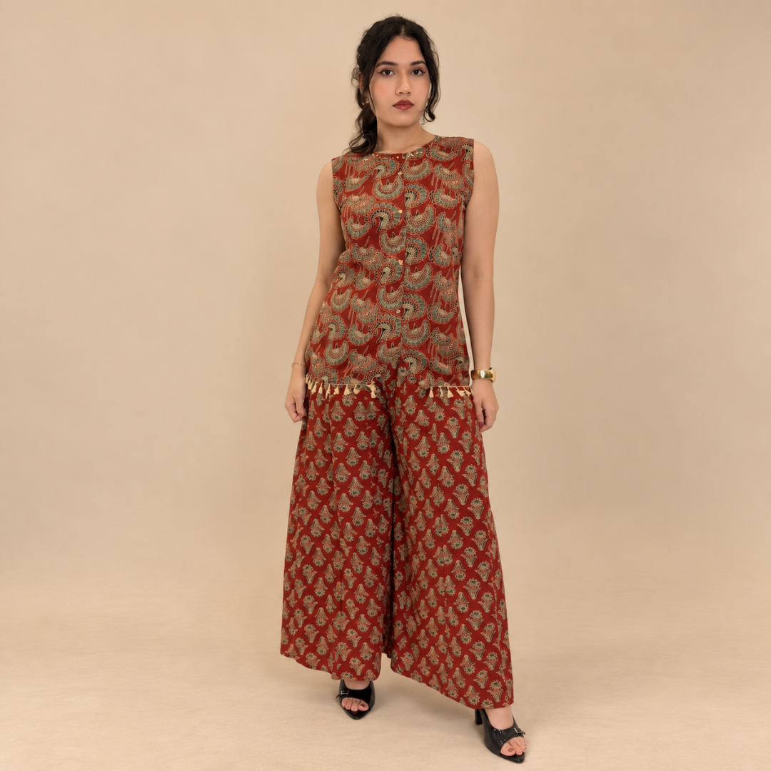 Paisley Poetry – Printed Sleeveless Co-Ord Set